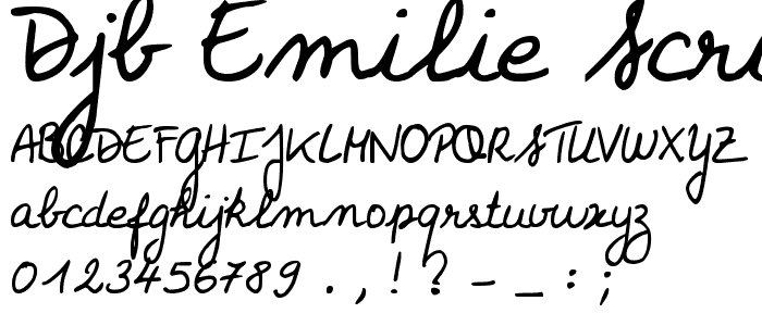 DJB EMILIE script font